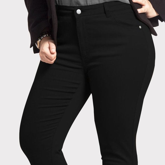 OLGYN Women’s Stretch Black Plus Size Ankle Pant - Picture 4 of 5